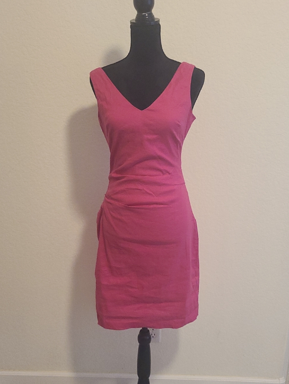 Nicole Miller Fuchsia V-Neck Sheath Dress